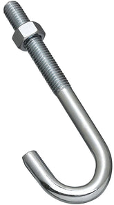 BOLT J-HOOK 1/2X6IN ZINC